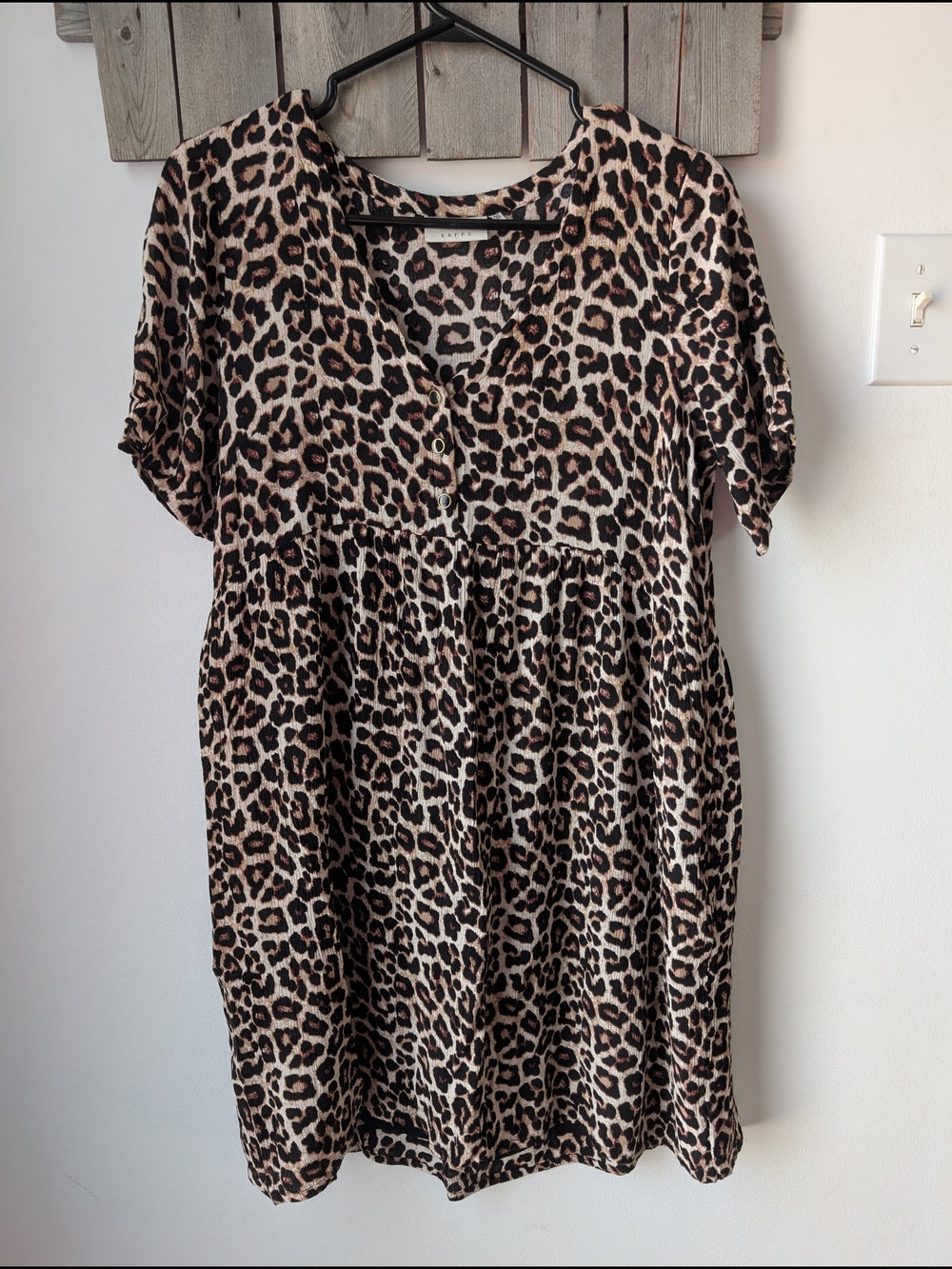 Leopard Print Short Sleeve Dress